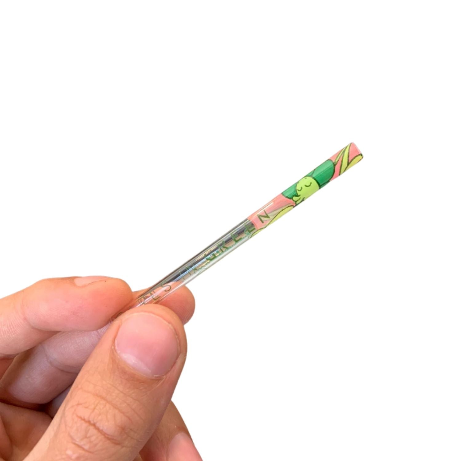 Piteira de Vidro Hippie Bong Girls in Green Florzine Alongada 7cmx5mm