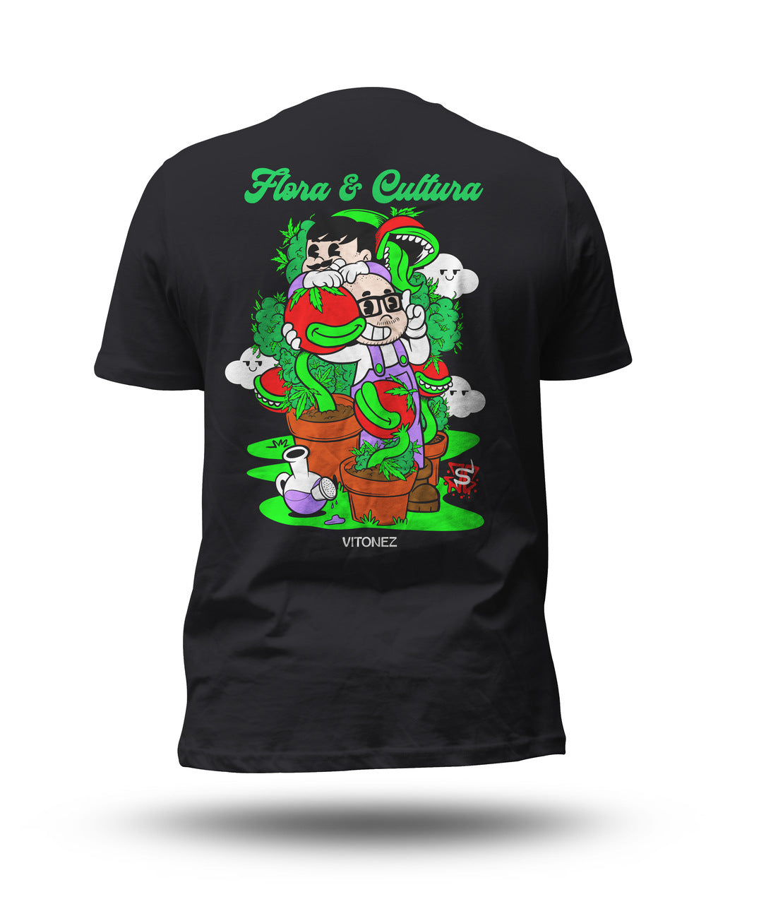 Camiseta de Cânhamo Flora e Cultura Super Ganja Bros
