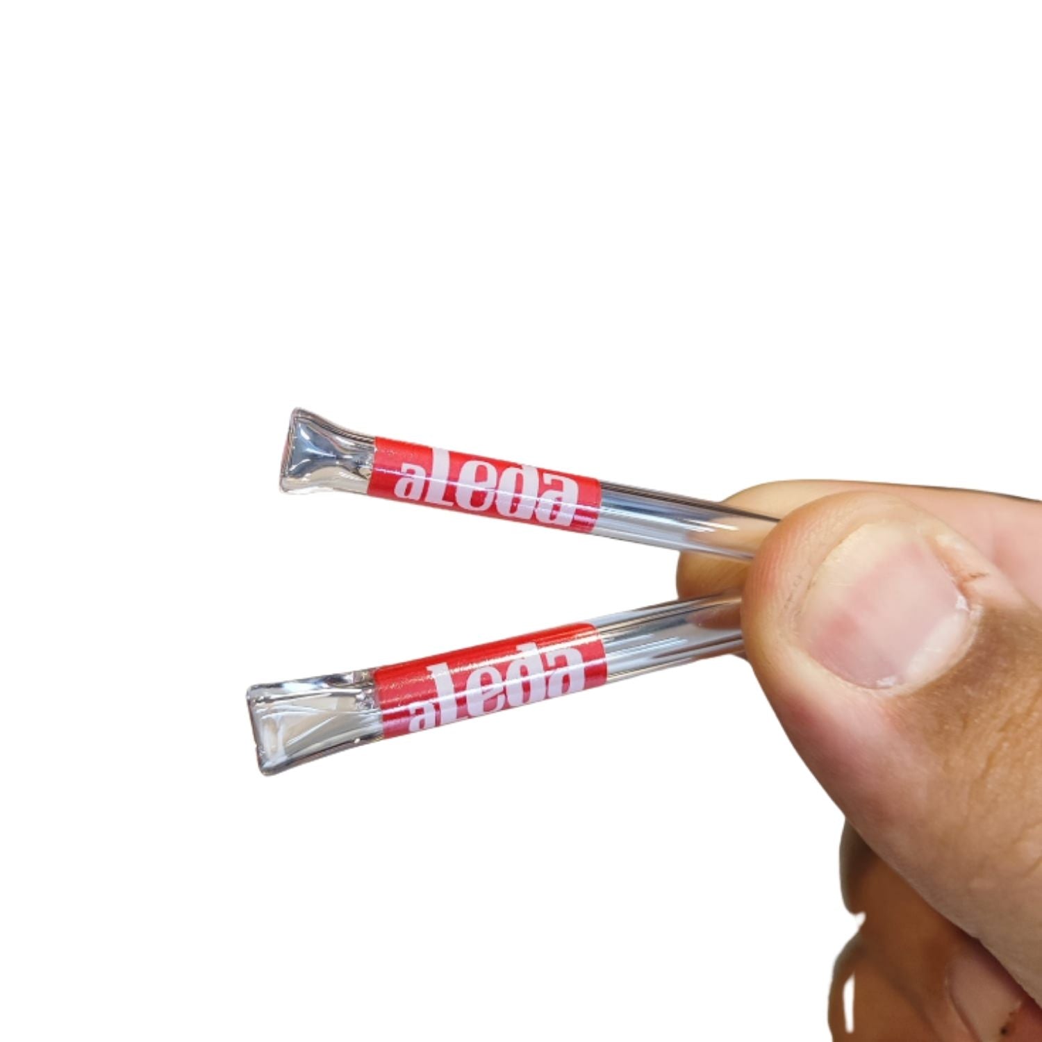 Pack com 2 Piteiras de Vidro Aleda com Limpador (5mmx5cm e 6mmx5cm)