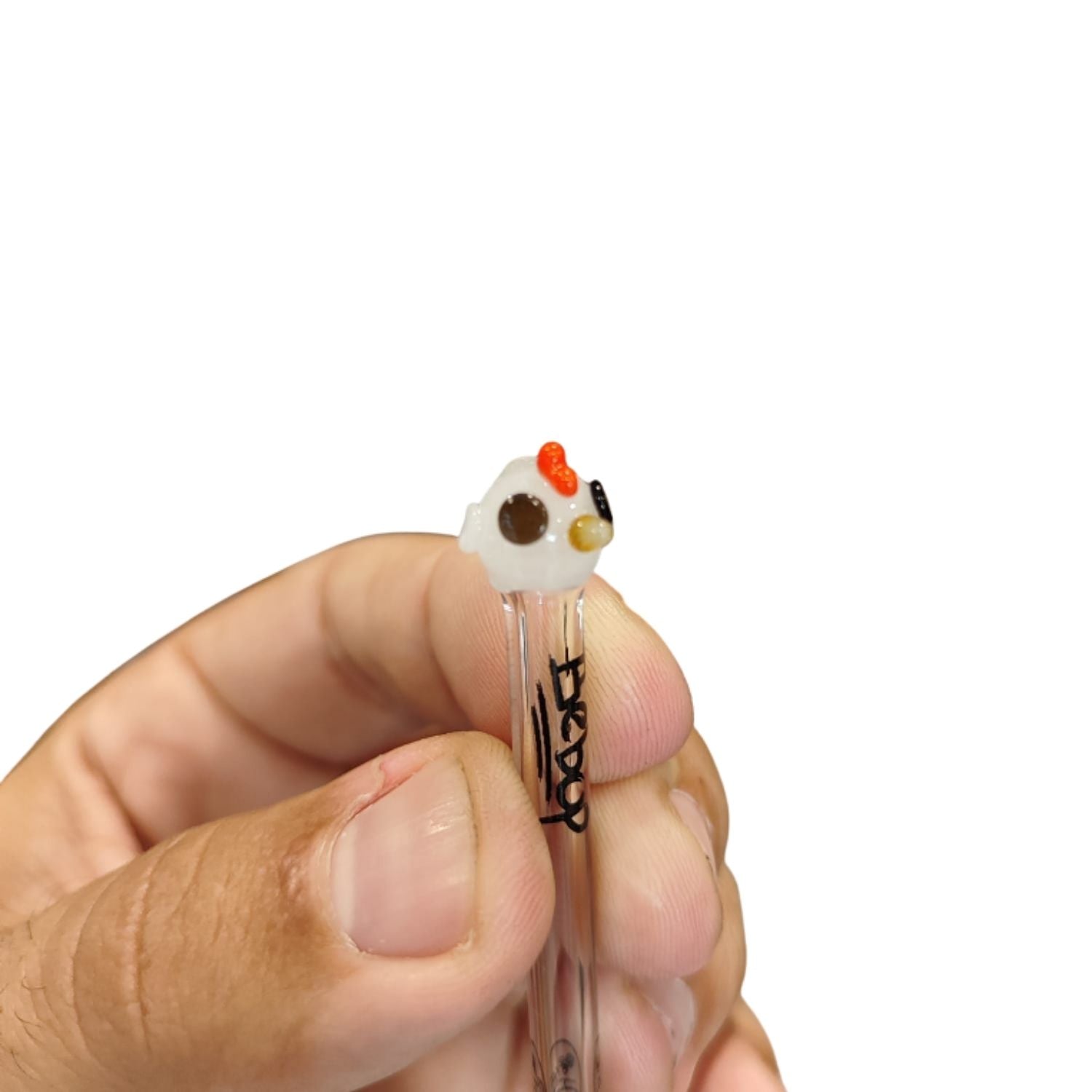 Piteira de Vidro Hippie Bong 6mm Galinha