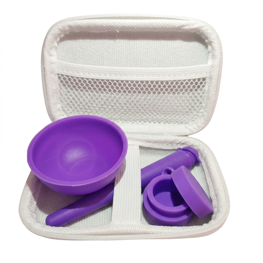 Kit Case Branca com 3 Itens Roxo