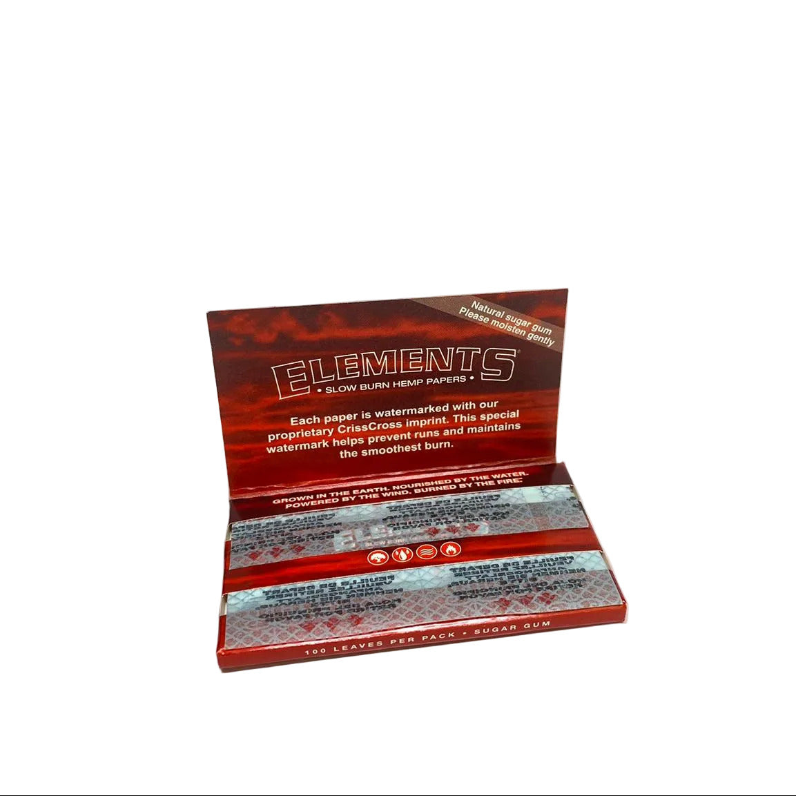 Seda Elements Red Regular 78mm 1.1/4 Double 100 Folhas