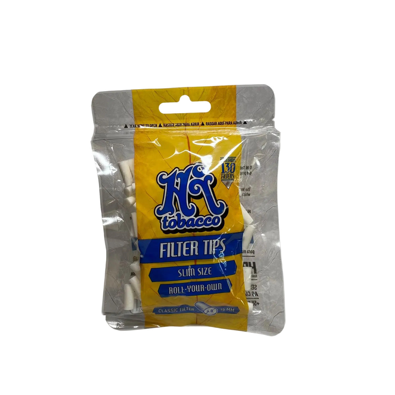 Filtro Hi Tobacco Slim Size 6x15mm com 130 unidades