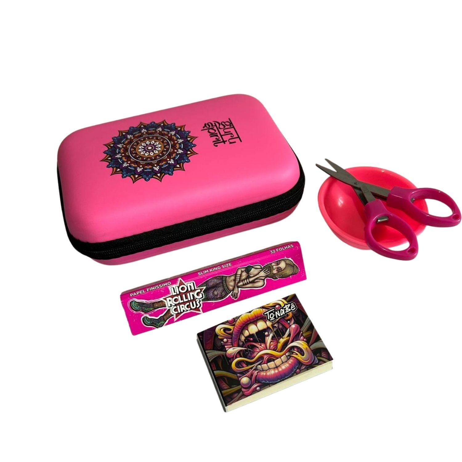 Kit Sadhu com Case Mandala Cores Variadas com 4 Itens